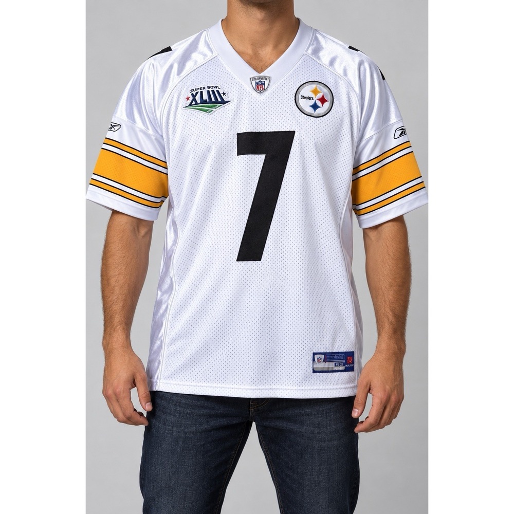Reebok Ben Roethlisberger Steelers Super Bowl XLIII Authentic Jersey 52 White